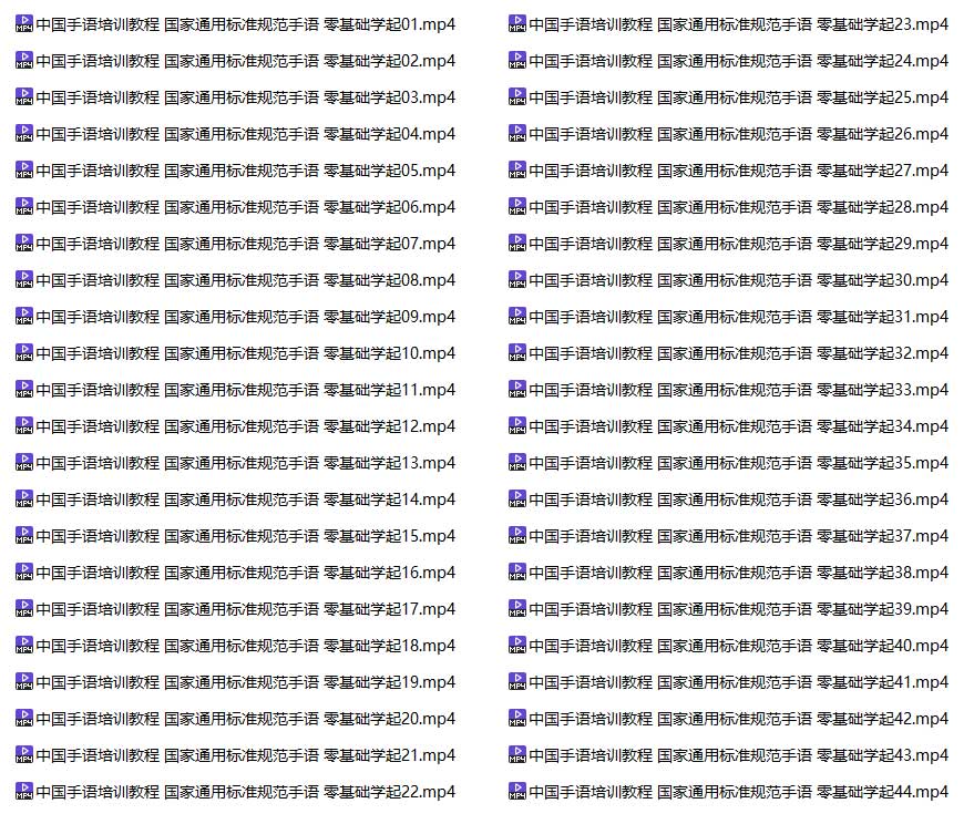 中国手语培训教程mp4视频