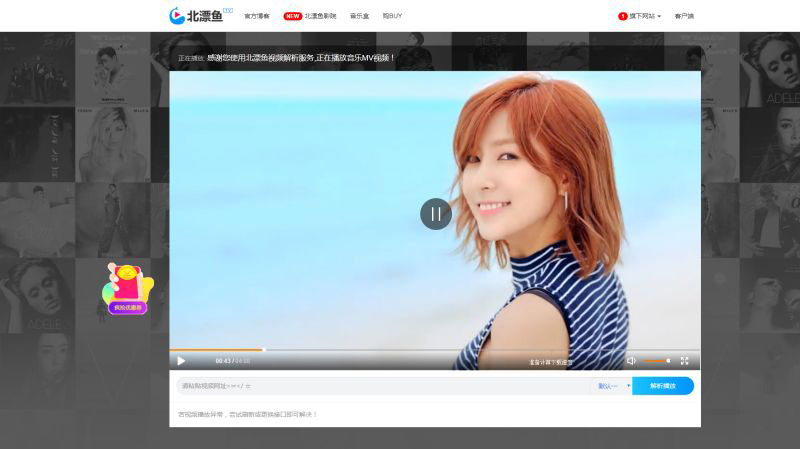 北漂鱼VIP视频解析程序源码_自适应手机带后台_可自定义解析接口