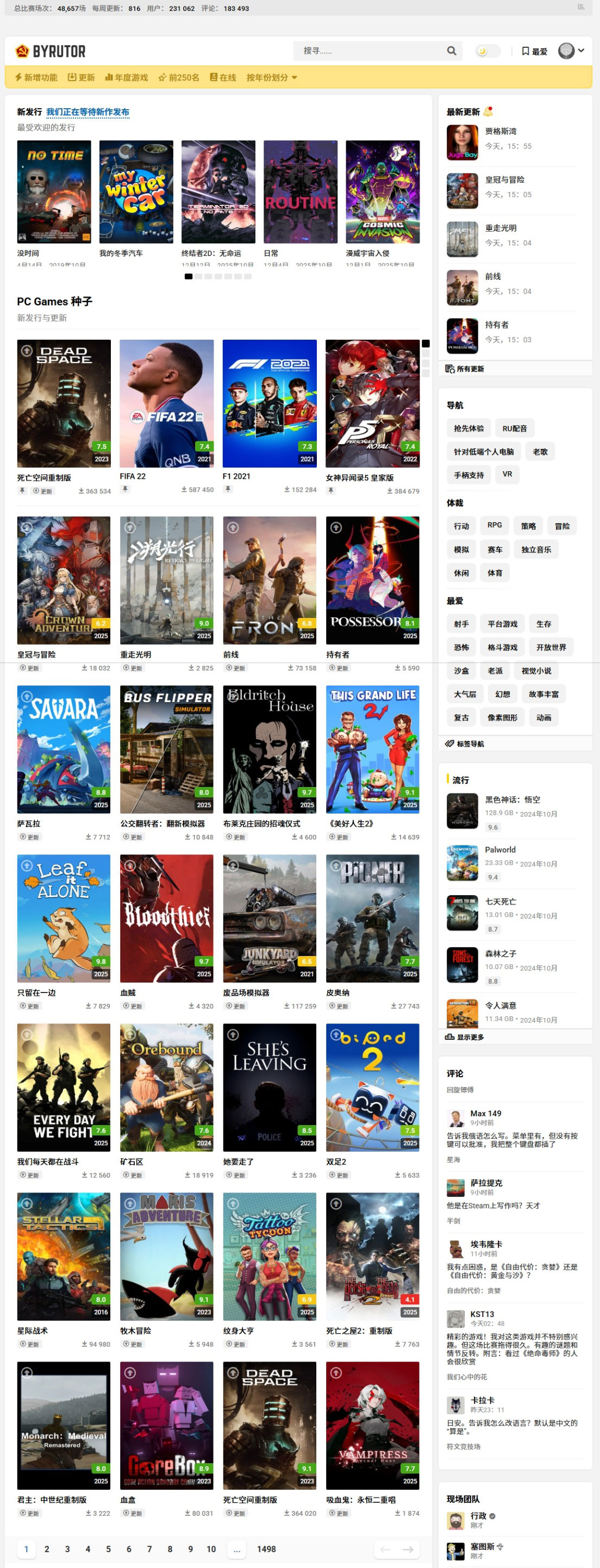 ByRutor：俄罗斯的一个免费游戏资源下载网站